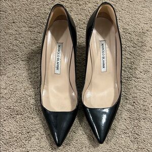 Manolo Blahnik Glossy Black Heels
